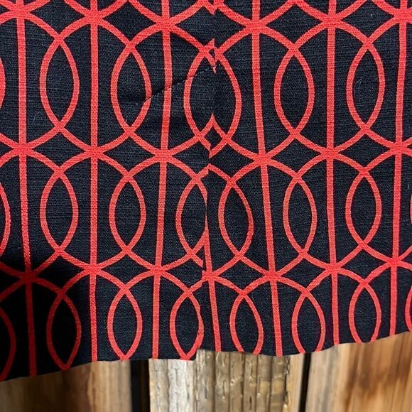 Banana Republic factory skirt geometric red navy circles lined 8 FIRM on PRICE - Picture 5 of 5